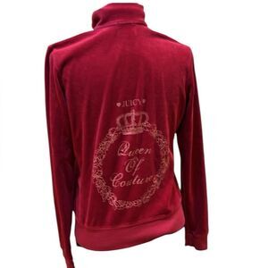 VTG JUICY COUTURE•Queen of Juicy velour track jacket hot pink